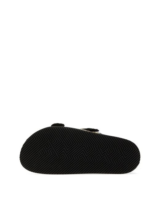 ALDO Black Woven Whipstitch-Trim Slides