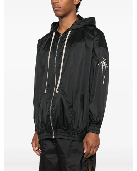Rick Owens X Champion Black Logo-Patch Jacket for men