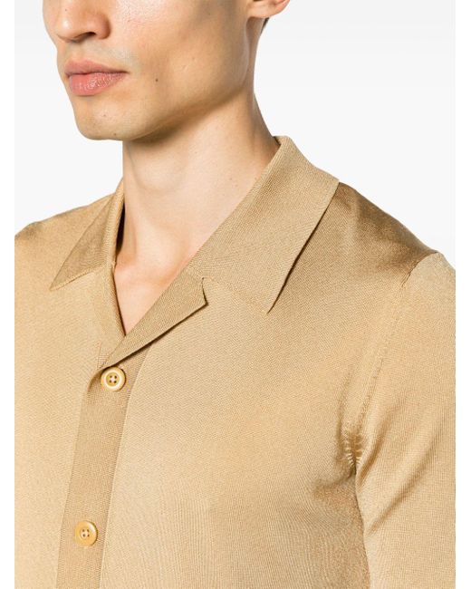 Camisa con botones y cuello con muesca Sandro de hombre de color Natural