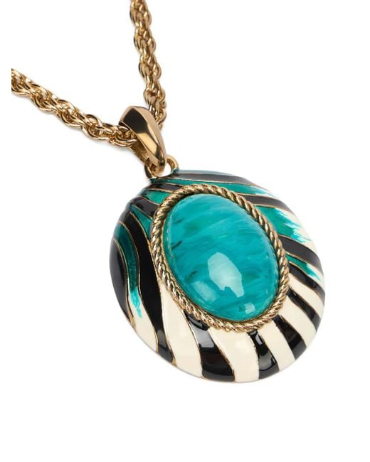 Roberto Cavalli Metallic Ray Of Sea-Print Rope-Chain Necklace