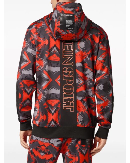 メンズ Philipp Plein カモフラージュ パーカー Red