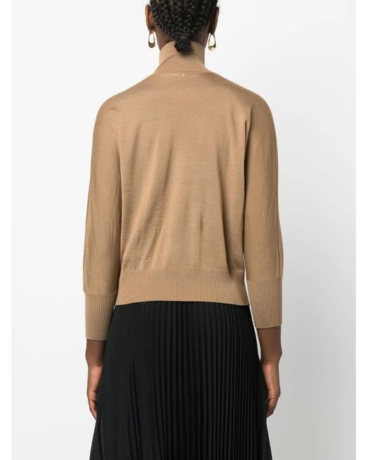Max Mara Brown Three-Quarter Sleeve Jumper