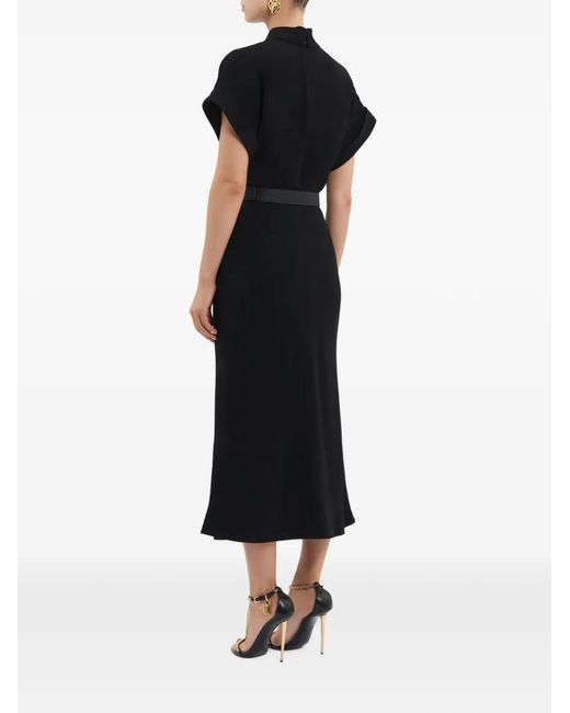 Rebecca Vallance Black Tallon Short Sleeve Midi Dress