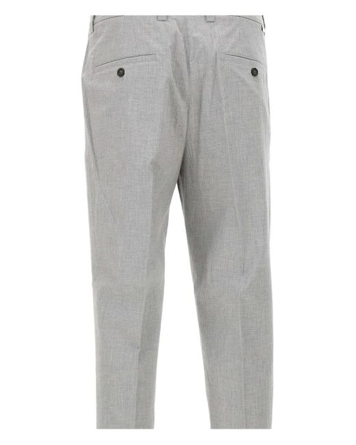 Chino Con Pieghe di Paolo Pecora in Gray da Uomo