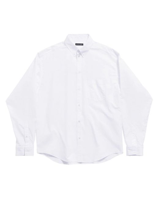 Balenciaga White Political Stencil Cotton Shirt for men