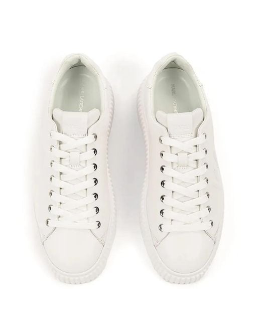 Karl Lagerfeld White Embossed Sneakers for men