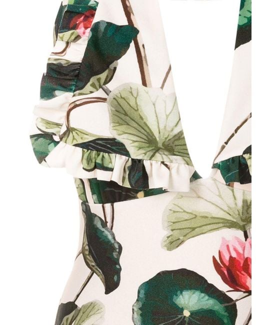 Adriana Degreas White Victoria Regia-print One-piece Swimsuit