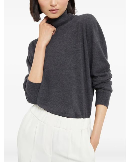 Brunello Cucinelli Black Roll-Neck Cashmere Sweater