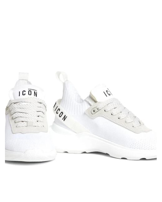 Zapatillas bajas con tira Icon DSquared² de color White