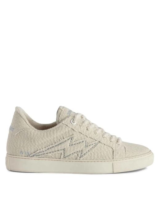 Zadig & Voltaire Natural La Flash Sneakers im Glitter-Look