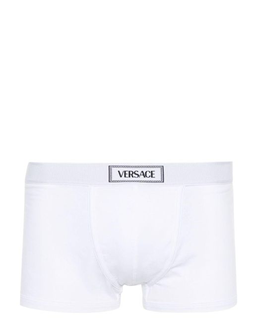 メンズ Versace ロゴジャカード ボクサーパンツ White