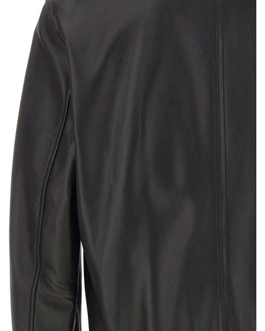 Mackage Black Jakari Flap Pocket Leather Jacket for men