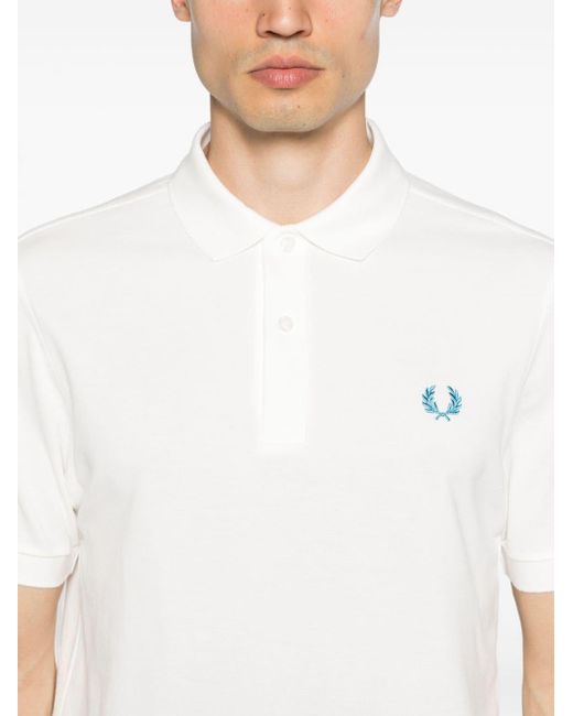 Polo en coton à logo brodé Fred Perry pour homme en coloris White