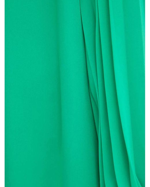 Joseph Ribkoff Green Pleated V-Neck Blouse