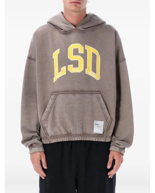 Satisfy Gray Text-Print Hoodie for men