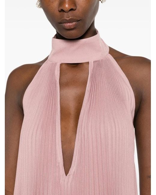 L'idée Pink Libertie Pleated Maxi Dress