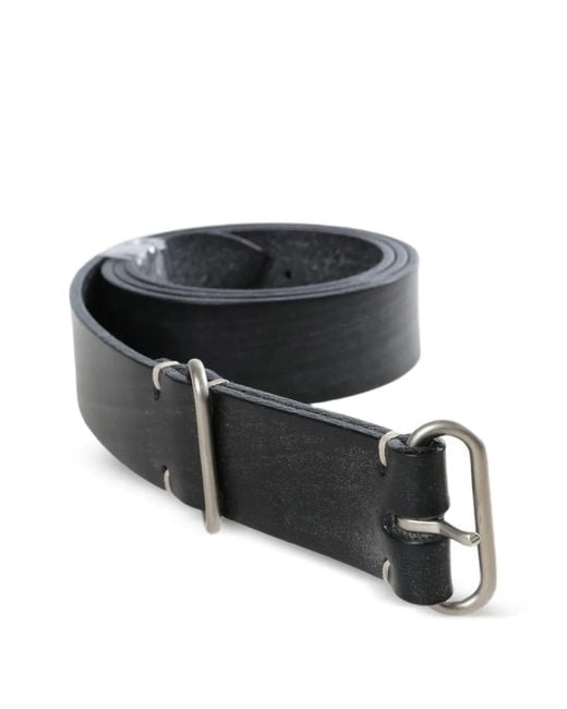 Margaret Howell Black Minimal Buckle-Fastening Leather Belt