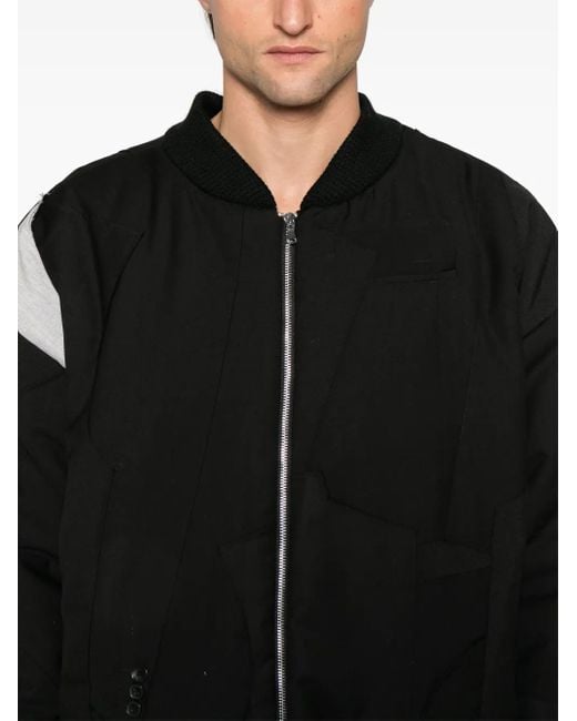 Giacca Con Design Patchwork di Who Decides War in Black da Uomo