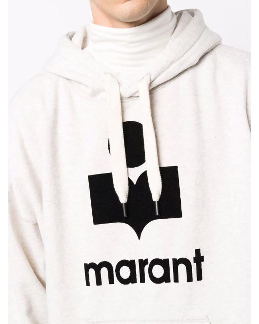 Isabel Marant Natural Miley Flocked-logo Hoodie for men