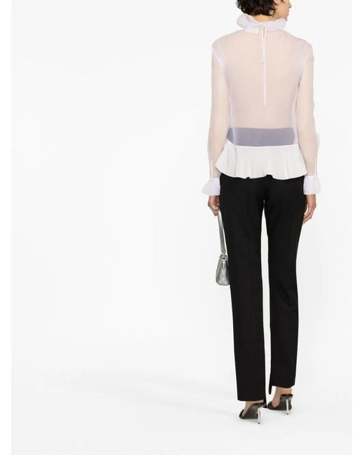 Givenchy White Ruffled Asymmetric Blouse
