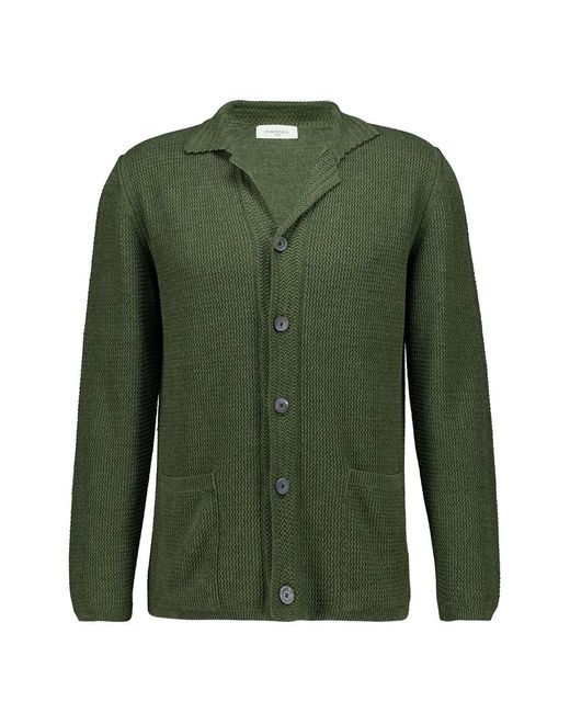 Piacenza Cashmere Green Textured-Knit Jacket for men