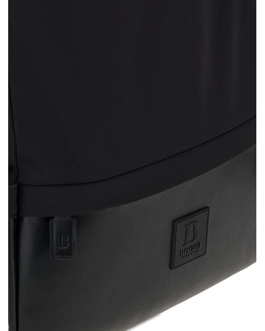 Boggi Black Logo-Patch Backpack for men