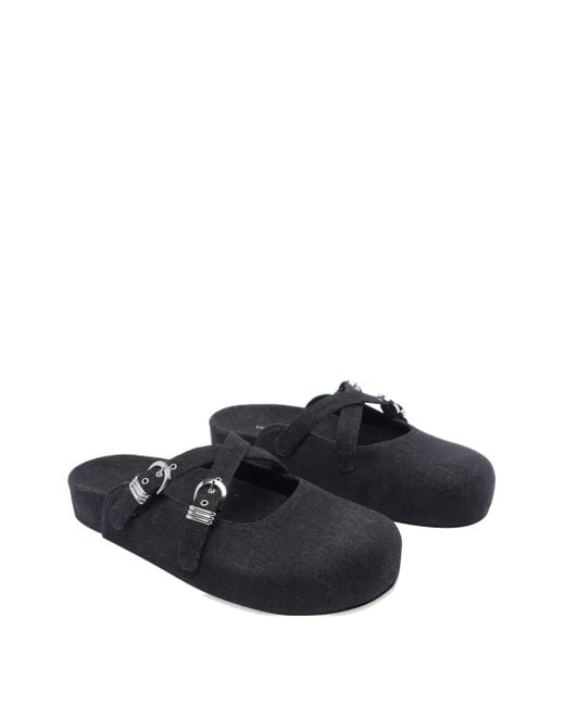Vic Matié Blue Buckle-Strap Mules