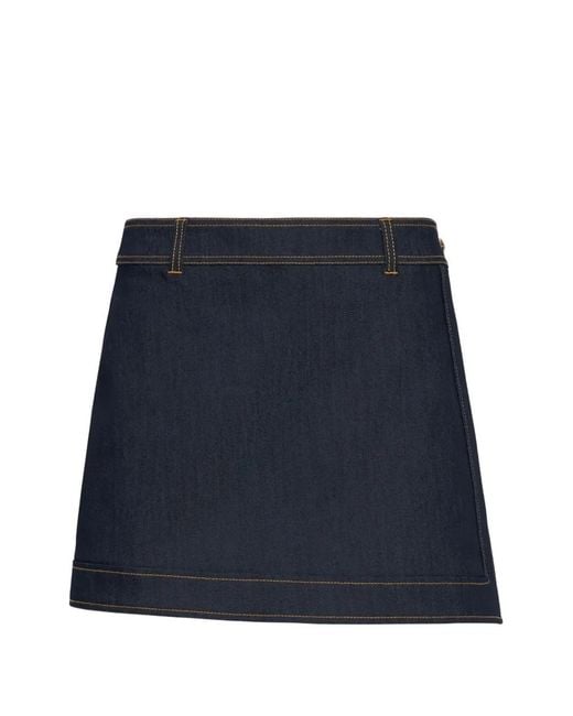Cinq À Sept Blue Larsa Contrast-Stitching Mini Skort
