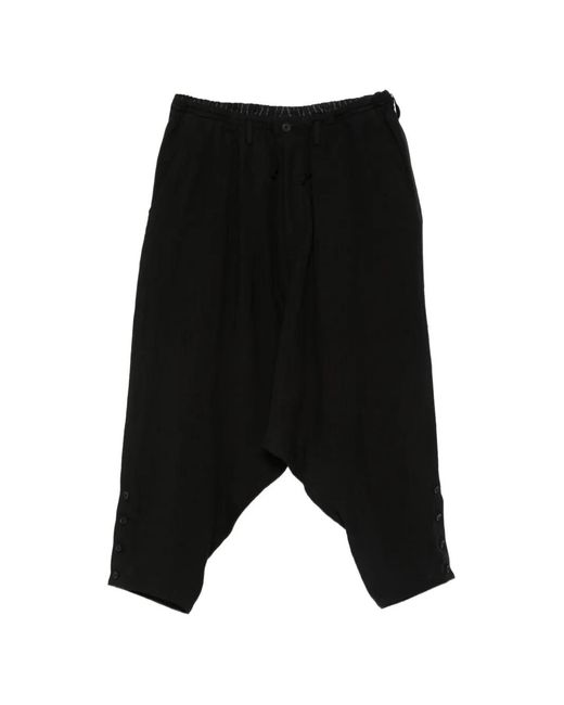 Yohji Yamamoto Black Button-Fastening Trousers for men