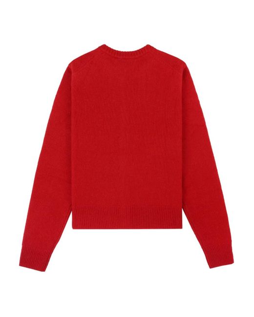 Sporty & Rich Red Cardigan Boutonné Et Brodé