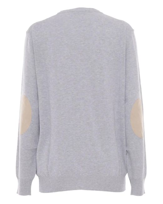 Kangra Gray Elbow-Patch Cotton Sweater for men