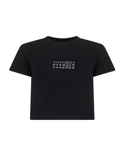 MM6 by Maison Margiela Black Logo Cotton T-Shirt