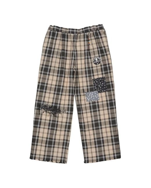 Mastermind Japan Gray X Sean Wotherspoon Check-Pattern Trousers for men