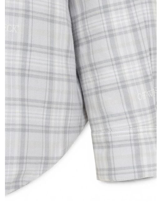 Off-White c/o Virgil Abloh White Check-Print Cotton Overshirt for men