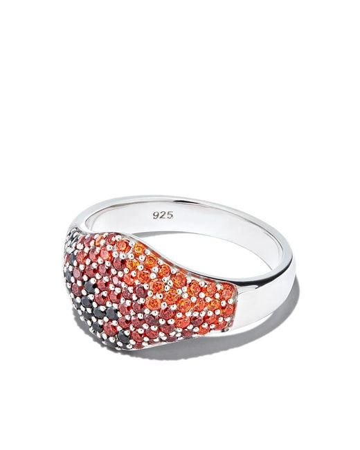 Tom Wood White Gradient Crystal-Embellished Ring