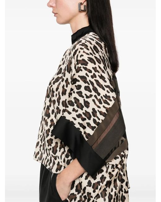 Sacai Black Printed Blouse