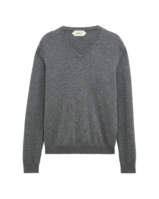 Pringle of Scotland Gray V-Neck Cashmere Sweater for men