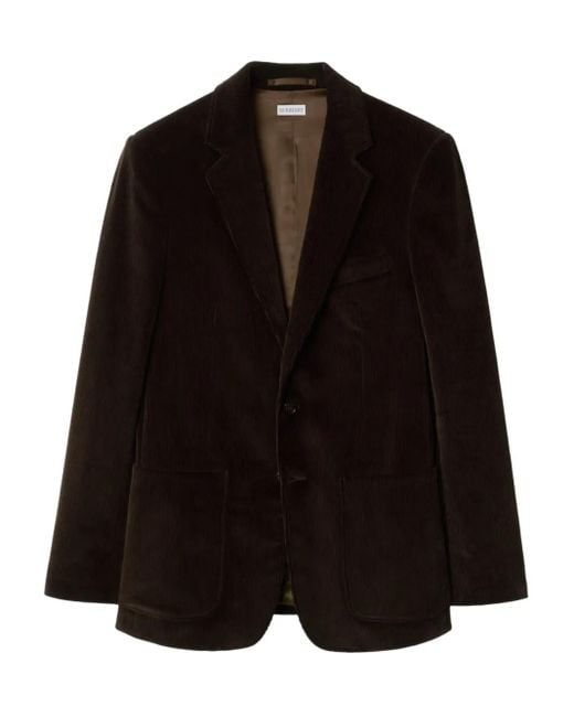 メンズ Burberry コーデュロイ シングルジャケット Black