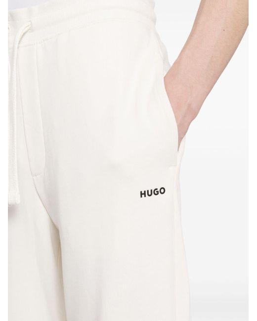 HUGO White Tapered Track Pants for men