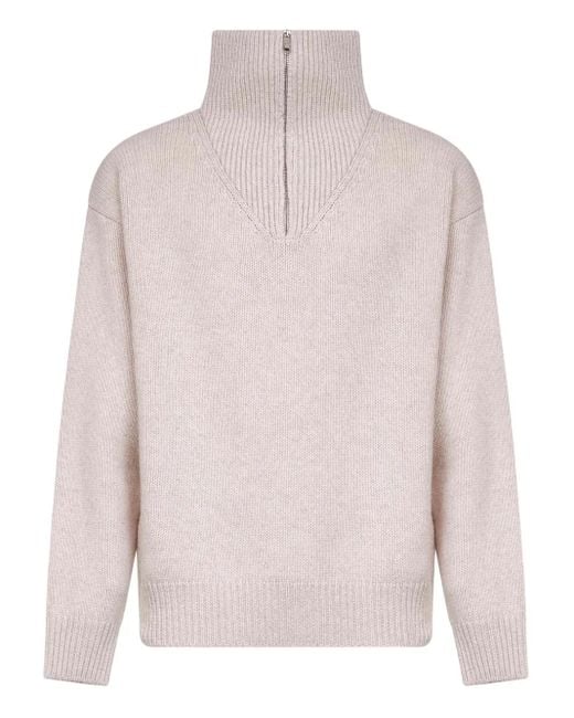 Autry Pink Zip-Neck Sweater for men