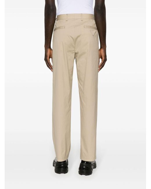 Prada Natural Mid-rise Tapered Trousers for men