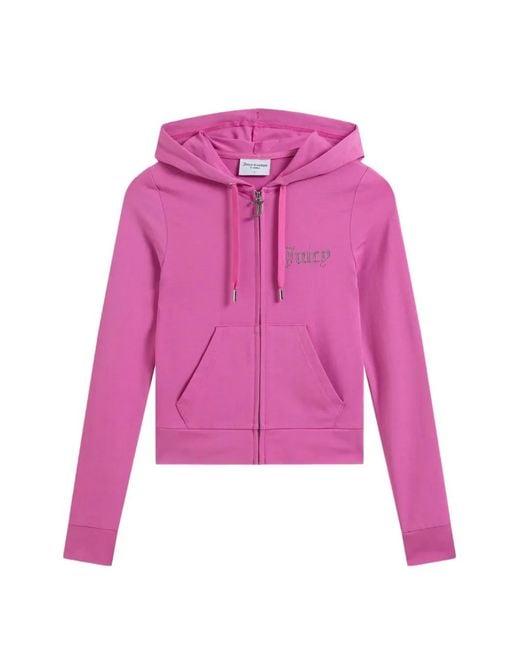 Juicy Couture Pink Diamanté Zip-Through Hoodie