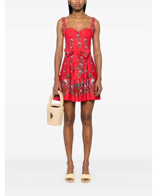 Farm Rio Red Sweet Bloom Bouquet Dress