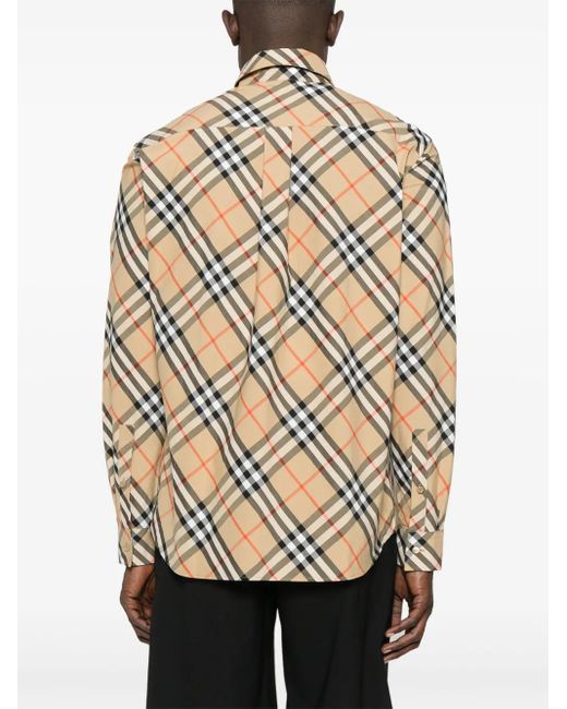 Burberry Overhemden Overhemd Met Spreidkraag in het Natural voor heren