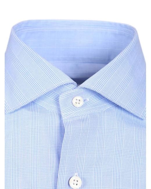 Al Duca D'aosta Blue Striped Cotton Shirt for men