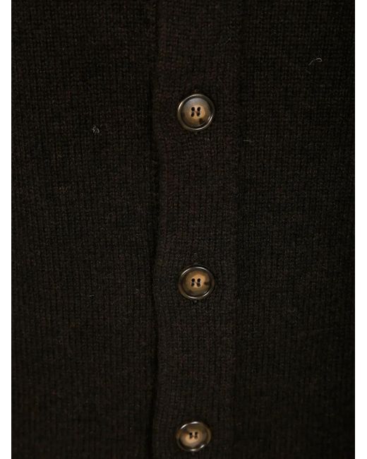 Daniele Fiesoli Black Buttoned Cardigan for men