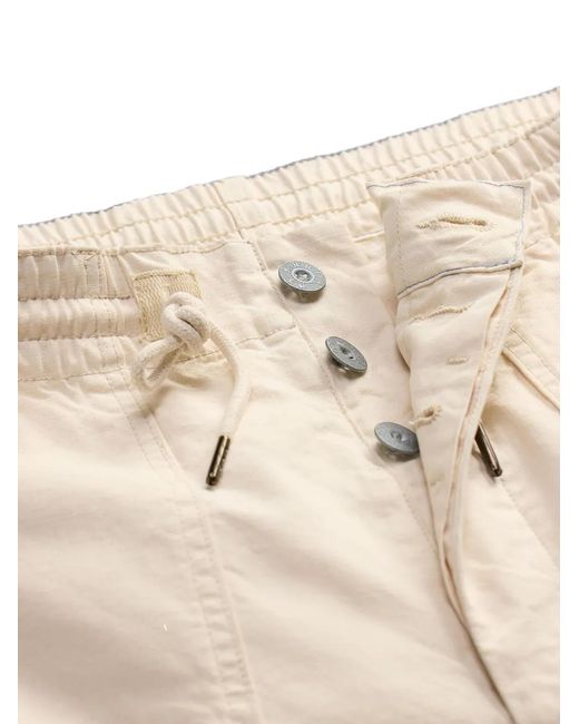 RRL Natural Buttoned Drawstring Shorts for men