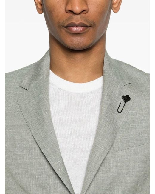 Lardini Gray Notched-Lapel Blazer for men