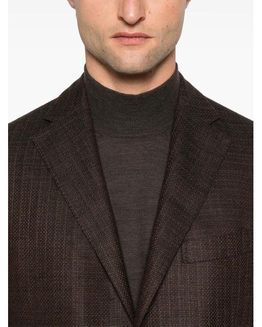 Corneliani Black Single-Breasted Blazer for men