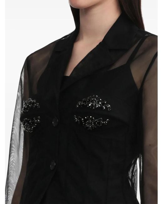 Simone Rocha Black Crystal-Embellished Shirt